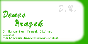 denes mrazek business card